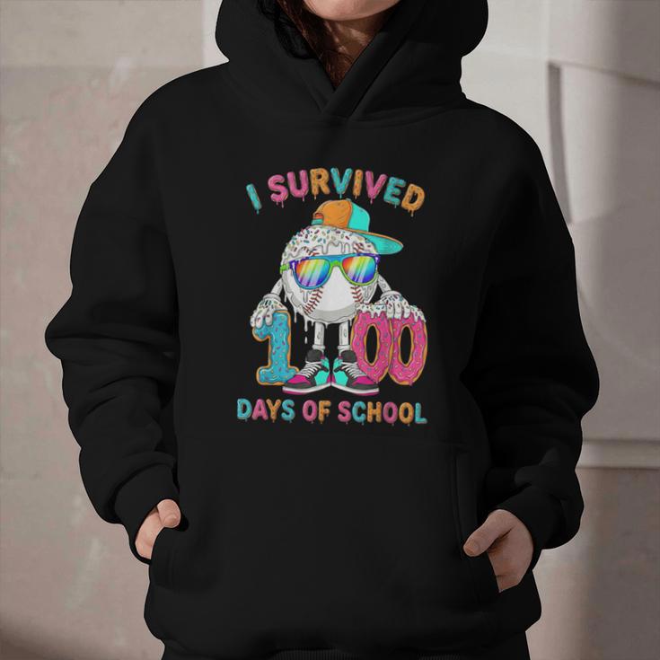 HUGvyn I Survived 100 Days Of School Baseball 6 7 Ice Cream Graphic Youth Hoodie