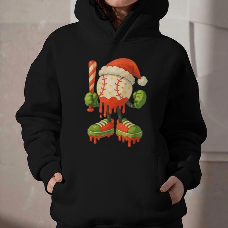 Ice Cream Drip Baseball Christmas Baseball Drip Candy Cane Graphic Youth Hoodie Ice Cream Drip Baseball Christmas Baseball Drip Candy Cane Graphic Youth Hoodie