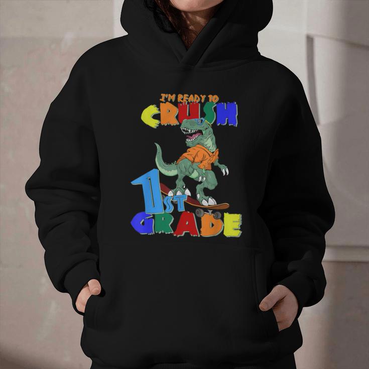 I'm Ready To Crush 1st Grade Dinosaur Back To School T-Rex Graphic Youth Hoodie I'm Ready To Crush 1st Grade Dinosaur Back To School T-Rex Graphic Youth Hoodie
