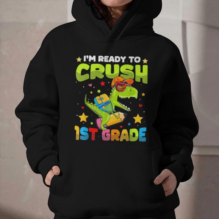 I'm Ready To Crush 1st Grade Dinosaurs Back To School Kids Graphic Youth Hoodie