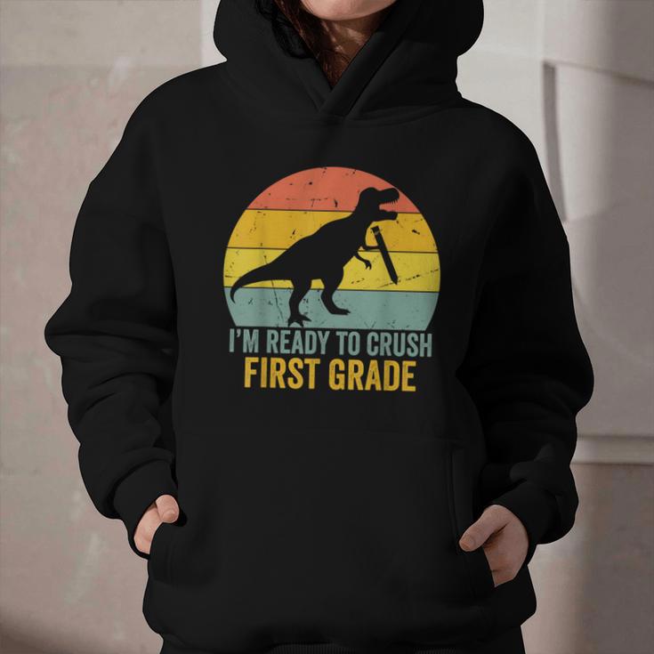 I'm Ready To Crush First Grade Dinosaur Back To School Kids Graphic Youth Hoodie I'm Ready To Crush First Grade Dinosaur Back To School Kids Graphic Youth Hoodie