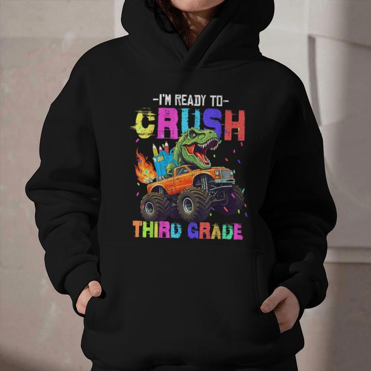 I'm Ready To Crush Third Grade Dinosaur Truck Back To School Graphic Youth Hoodie