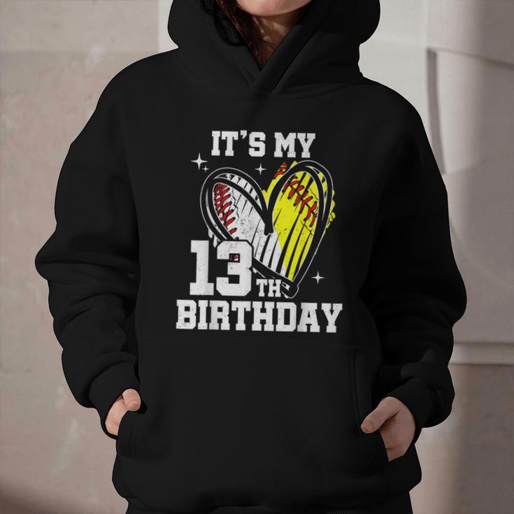 It's My 13th Birthday Baseball Softball Heart 13 Year Old Graphic Youth Hoodie It's My 13th Birthday Baseball Softball Heart 13 Year Old Graphic Youth Hoodie
