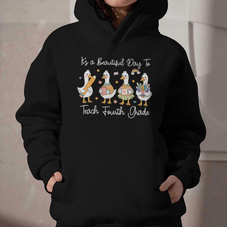 It's A Beautiful Day To Teach 4th Grade Goose Back To School Graphic Youth Hoodie It's A Beautiful Day To Teach 4th Grade Goose Back To School Graphic Youth Hoodie