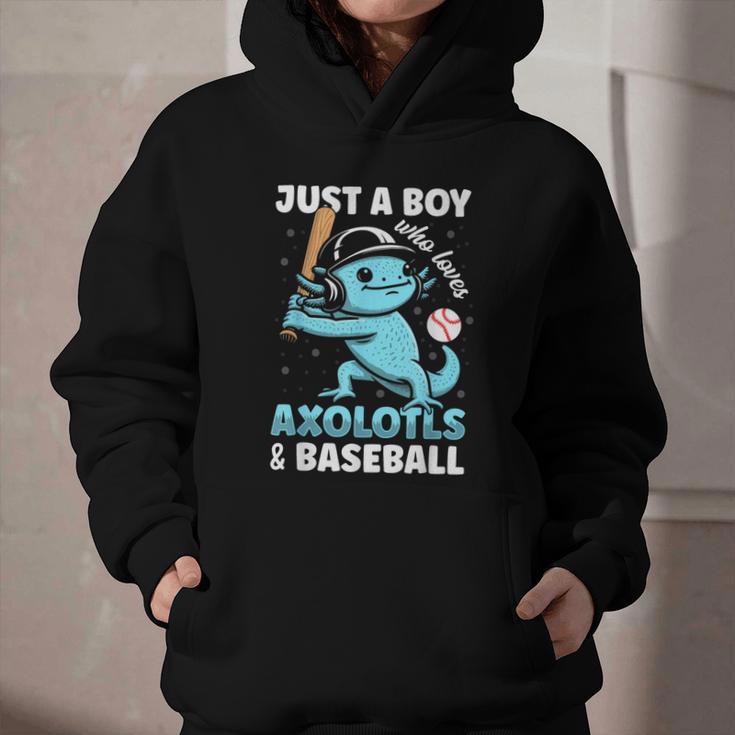 Just A Boy Who Loves Axolotls & Baseball Graphic Youth Hoodie Just A Boy Who Loves Axolotls & Baseball Graphic Youth Hoodie