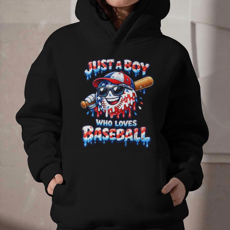 Just A Boy Who Loves Baseball Patriotic Drip For Youth Boys Graphic Youth Hoodie Just A Boy Who Loves Baseball Patriotic Drip For Youth Boys Graphic Youth Hoodie