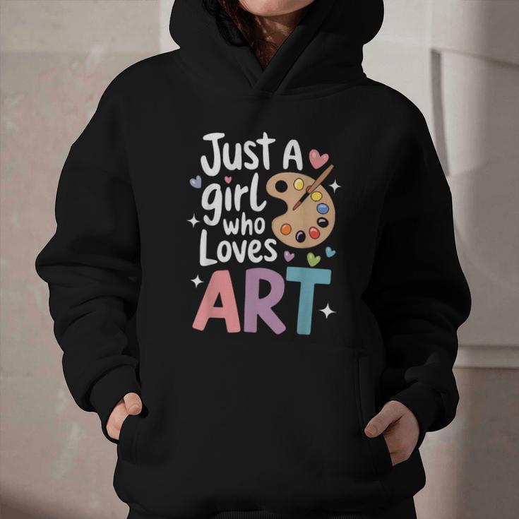 Just a Girl Who Loves Art Cute Back To School Kids Girls Graphic Youth Hoodie Just a Girl Who Loves Art Cute Back To School Kids Girls Graphic Youth Hoodie