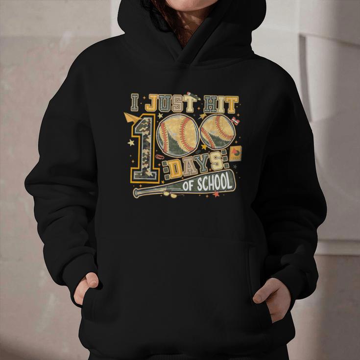 I Just Hit 100 Days Of School Baseball Teacher Student Retro Graphic Youth Hoodie I Just Hit 100 Days Of School Baseball Teacher Student Retro Graphic Youth Hoodie