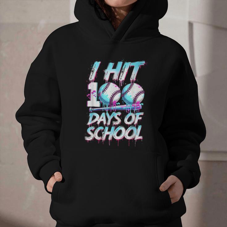 Kids 100 Days Of School 100th Day Baseball Ice Cream Drip Graphic Youth Hoodie Kids 100 Days Of School 100th Day Baseball Ice Cream Drip Graphic Youth Hoodie