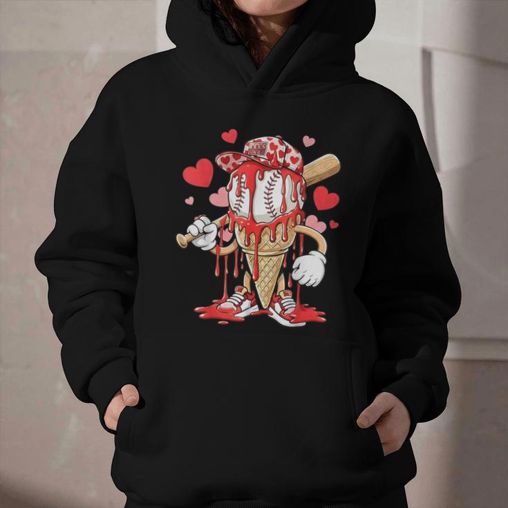 Kids Baseball Drip Ice Cream Apparel Kids Boys Valentine Graphic Youth Hoodie