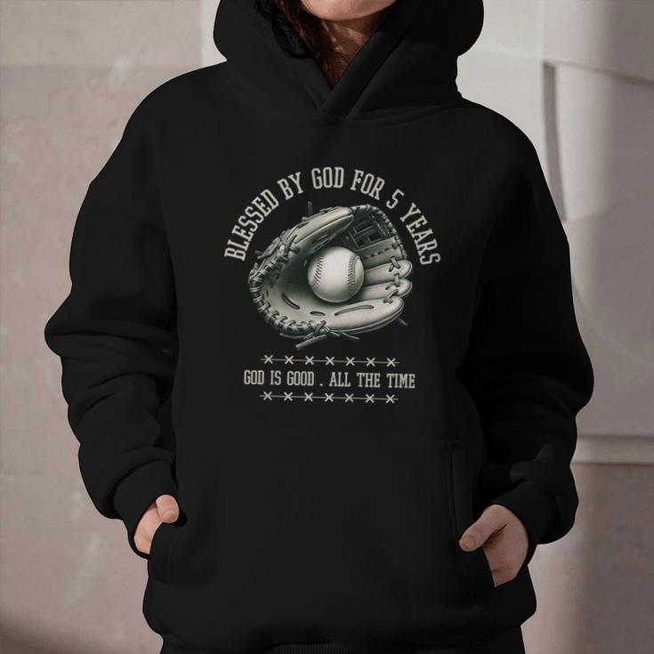 Kids Blessed By God For 5 Years Old Baseball 5th Birthday Graphic Youth Hoodie Kids Blessed By God For 5 Years Old Baseball 5th Birthday Graphic Youth Hoodie