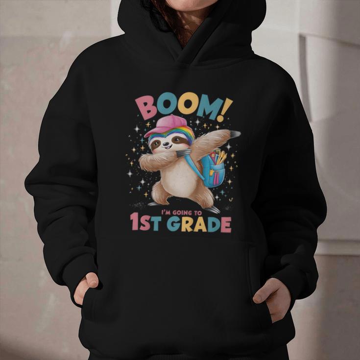 Kids Boom I'm Going To 1st Grade Dabbing Sloth For Back To School Graphic Youth Hoodie Kids Boom I'm Going To 1st Grade Dabbing Sloth For Back To School Graphic Youth Hoodie