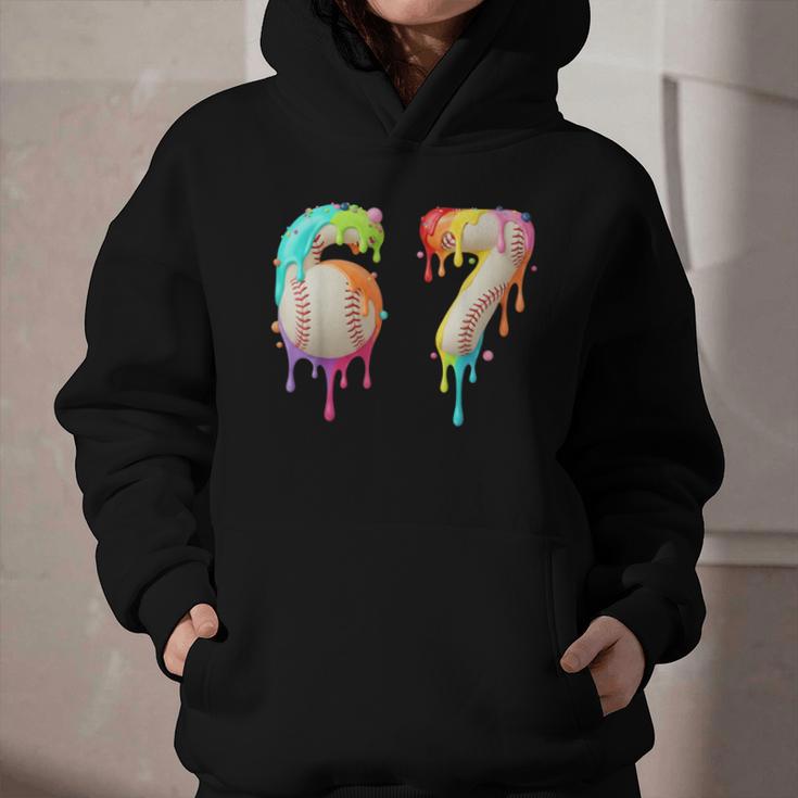 Kids Meme 67 Number Six 6 Seven 7 Ice Cream Drips Baseball Graphic Youth Hoodie Kids Meme 67 Number Six 6 Seven 7 Ice Cream Drips Baseball Graphic Youth Hoodie