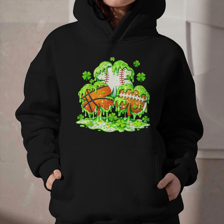 Kids St Patricks Day Shamrock Basketball Baseball Football Graphic Youth Hoodie