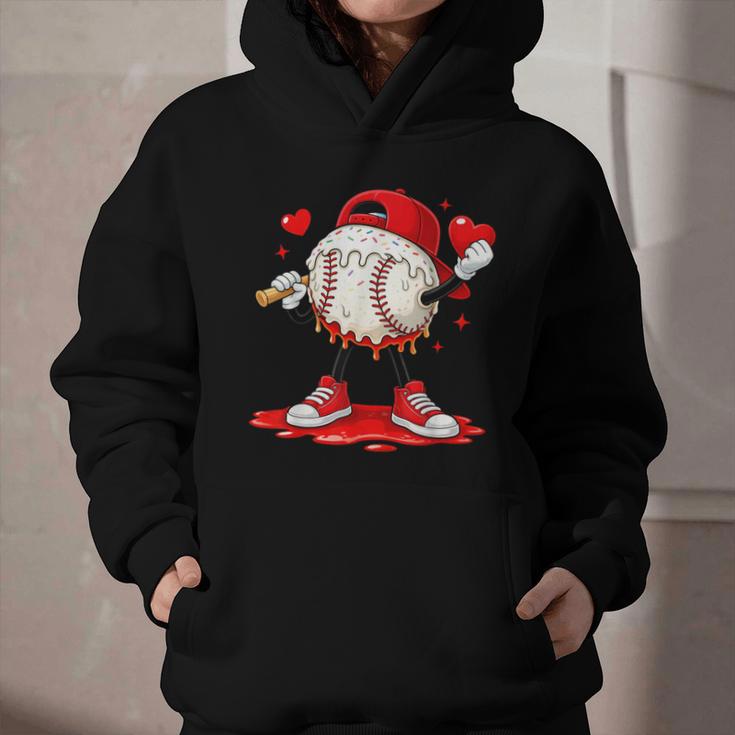 Kids Valentine Baseball Boys Valentines Day Tee Graphic Youth Hoodie