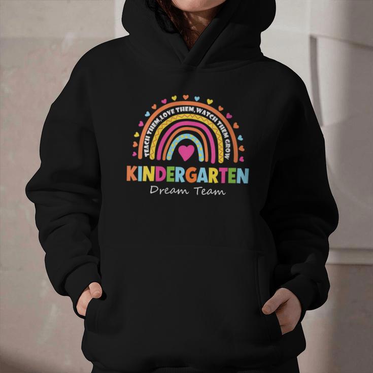 Kindergarten Dream Team Rainbow Welcome Back To School Graphic Youth Hoodie Kindergarten Dream Team Rainbow Welcome Back To School Graphic Youth Hoodie