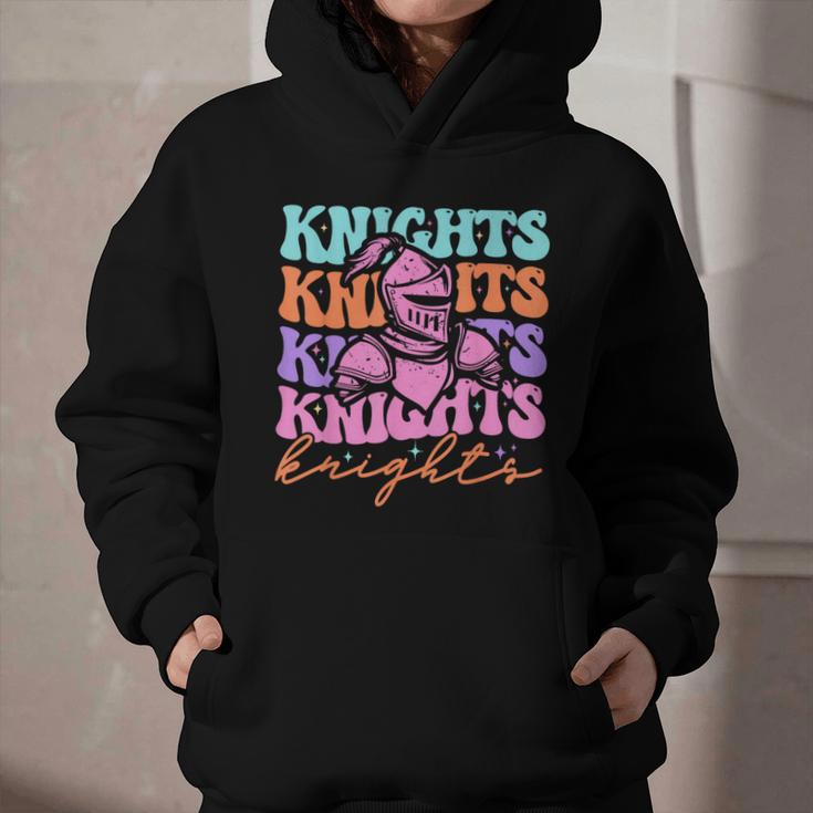 Knights Mascot Back To School Spirit Sports Men Women Groovy Graphic Youth Hoodie
