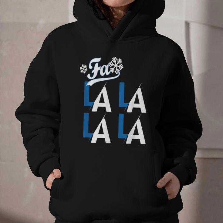 LA Baseball Fan Christmas FA La La Holiday Blue Theme Graphic Youth Hoodie