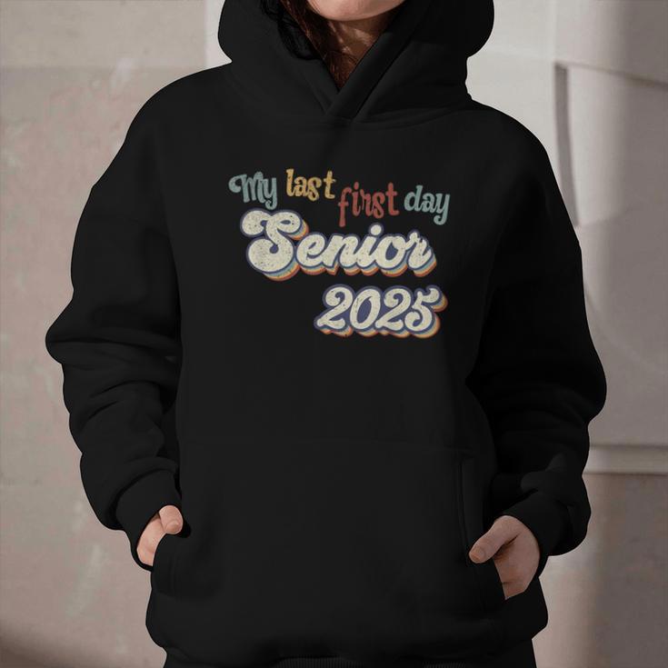 My Last First Day Senior 2025 Back To School Vintage Cool Graphic Youth Hoodie