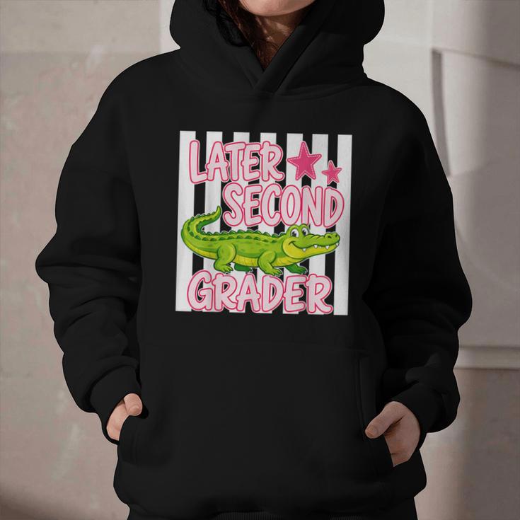 Later Second Grader Cute Alligator Back To School Graduation Graphic Youth Hoodie