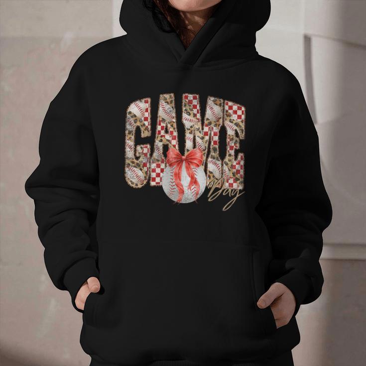 Leopard Checkered Game Day Baseball Coquette Bow Women Girls Graphic Youth Hoodie Leopard Checkered Game Day Baseball Coquette Bow Women Girls Graphic Youth Hoodie
