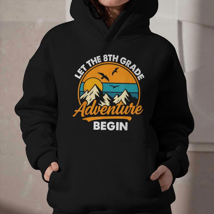 Let The 8th Grade Adventure Begin Back To School Graphic Youth Hoodie