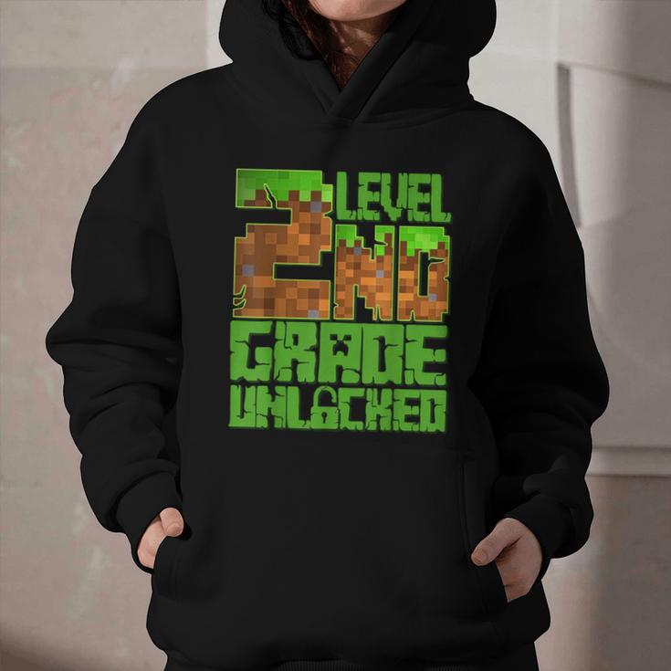 Level 2nd Grade Unlocked Game Pixel Kids Boy Back To School Graphic Youth Hoodie