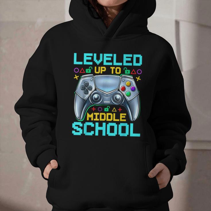 Leveled Up To Middle School Video Gamer Back To School Boys Graphic Youth Hoodie Leveled Up To Middle School Video Gamer Back To School Boys Graphic Youth Hoodie