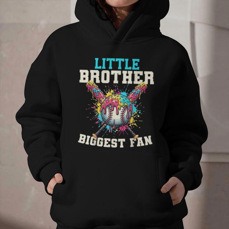 Little Brother Biggest Fan Baseball Cream Drip Crossed Bats Graphic Youth Hoodie Little Brother Biggest Fan Baseball Cream Drip Crossed Bats Graphic Youth Hoodie