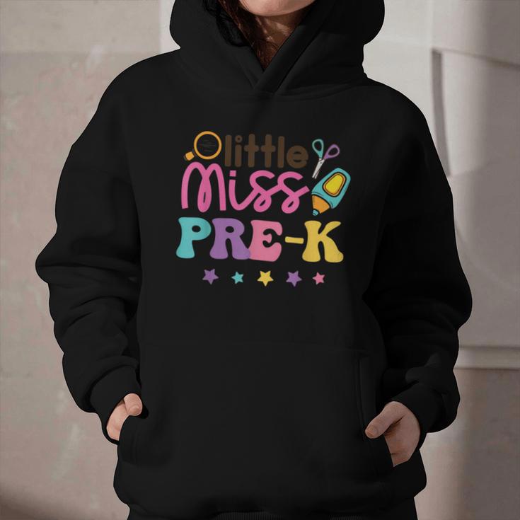 Little Miss Pre-K Preschool First Day Back To School Girls Graphic Youth Hoodie
