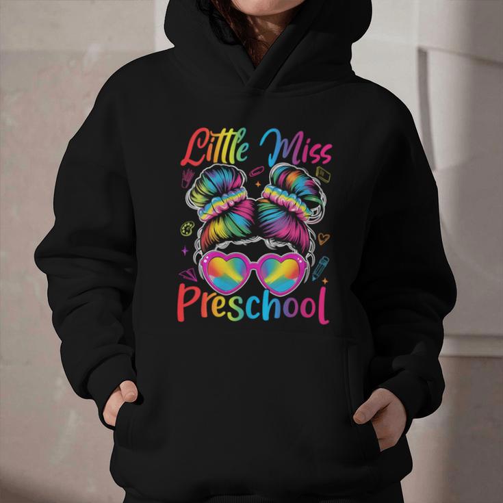 Little Miss Preschool Messy Bun Back To School Girl Women Graphic Youth Hoodie Little Miss Preschool Messy Bun Back To School Girl Women Graphic Youth Hoodie