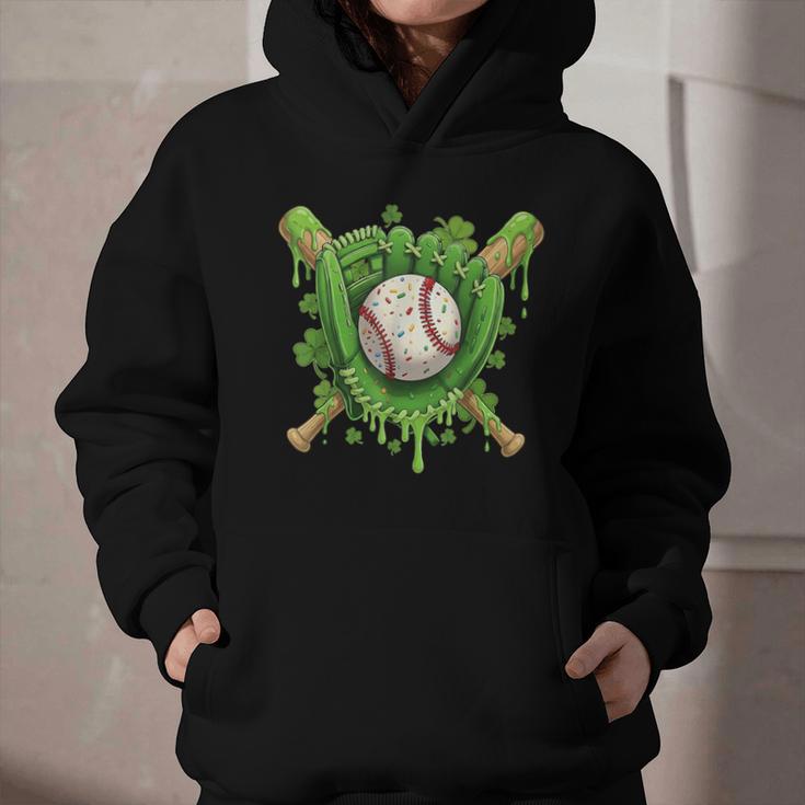 Lucky Shamrock Baseball Gloves Drip St Patrick's Day Boys Graphic Youth Hoodie