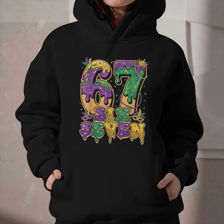 Mardi Gras Six Seven Baseball Drip Number 6 7 Meme Graphic Youth Hoodie Mardi Gras Six Seven Baseball Drip Number 6 7 Meme Graphic Youth Hoodie
