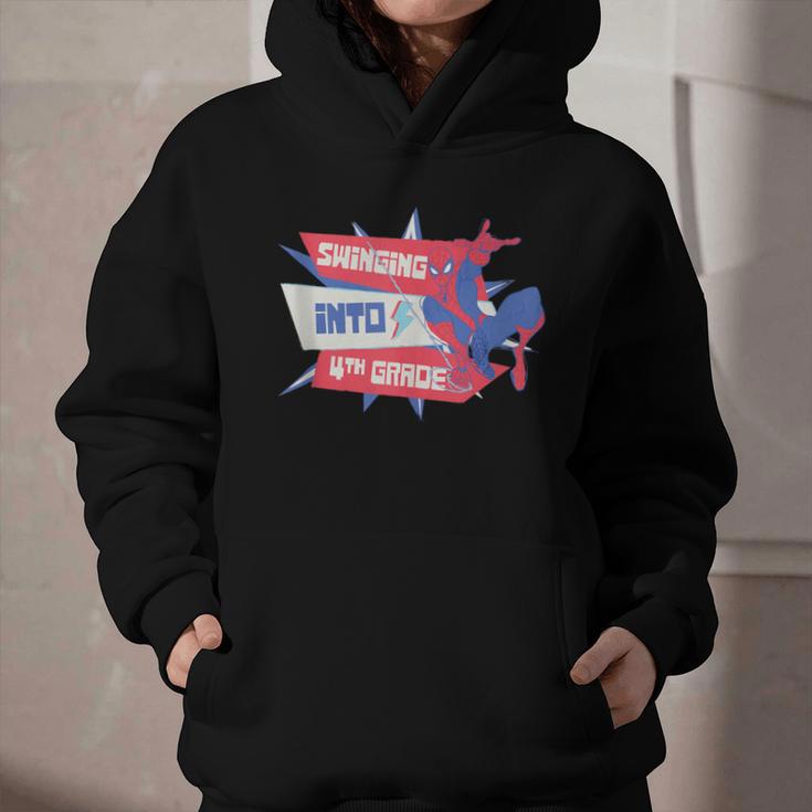 Marvel Spider-Man Swinging Into 4th Grade Back To School Graphic Youth Hoodie
