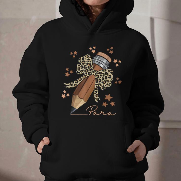 Melanin Pencil Leopard Bow Para Back To School Graphic Youth Hoodie
