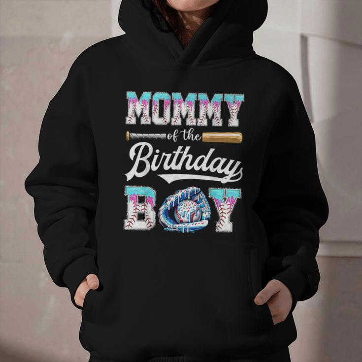 Mommy Of The Birthday Boy Baseball Ice Cream Drip Matching Graphic Youth Hoodie