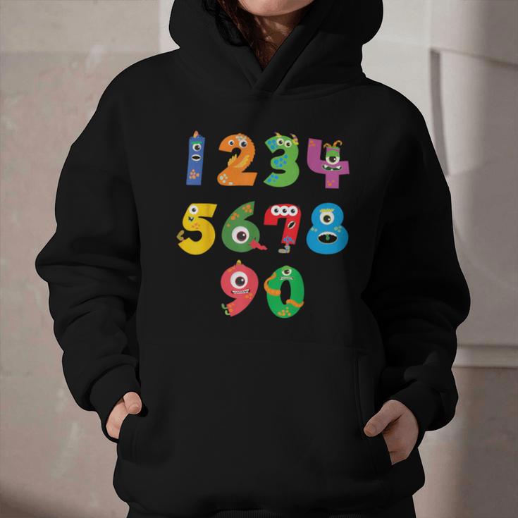 Monster Numbers Learning Cute Numbers 0-9 Back To School Graphic Youth Hoodie Monster Numbers Learning Cute Numbers 0-9 Back To School Graphic Youth Hoodie