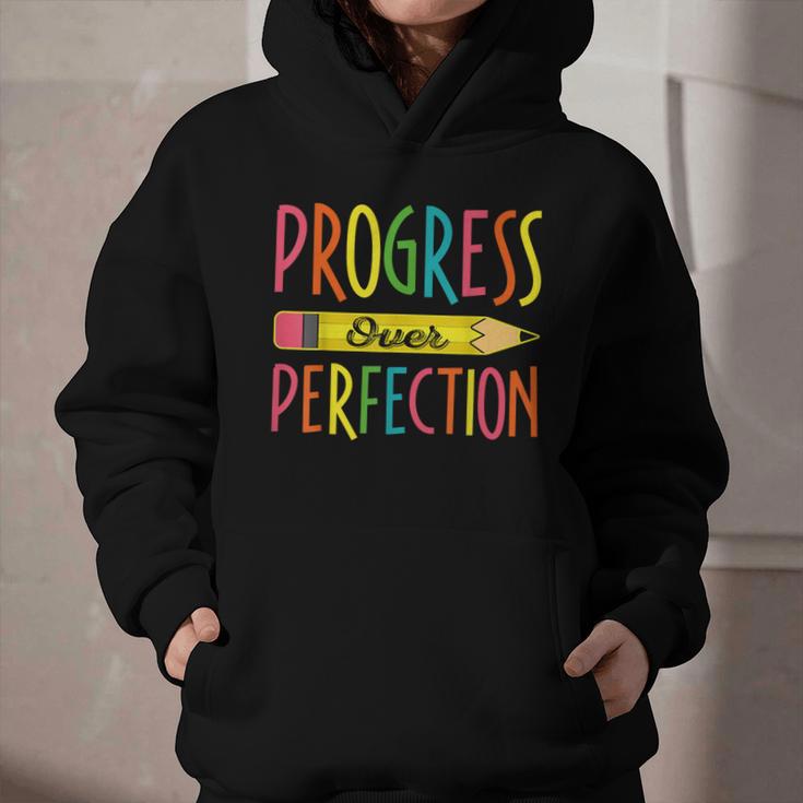Motivational Quotes Back To School Progress Over Perfection Graphic Youth Hoodie Motivational Quotes Back To School Progress Over Perfection Graphic Youth Hoodie