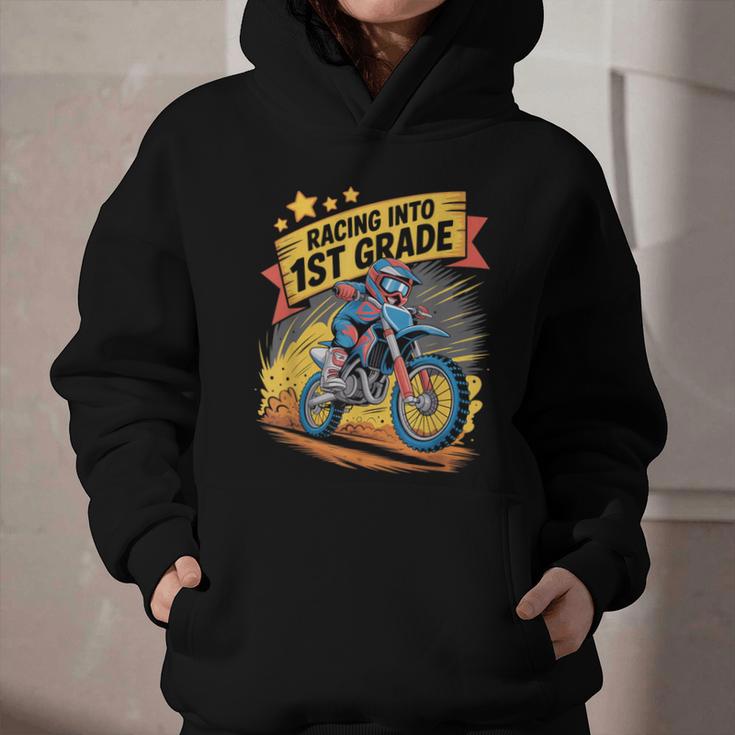 Motocross Dirt Bike Back To School Racing Into 1st Grade Graphic Youth Hoodie