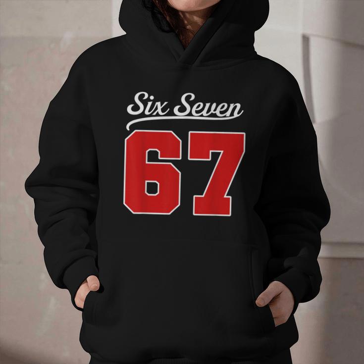Number 67 Numbered Six Seven Baseball Jersey Style Team 67 Graphic Youth Hoodie