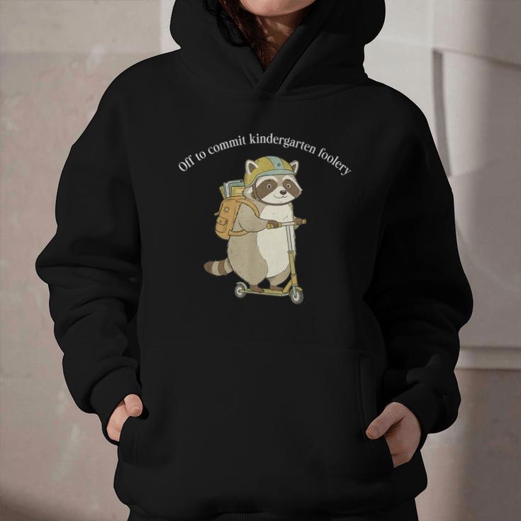 Off To Commit Kindergarten Foolery Raccoon Back To School Graphic Youth Hoodie Off To Commit Kindergarten Foolery Raccoon Back To School Graphic Youth Hoodie