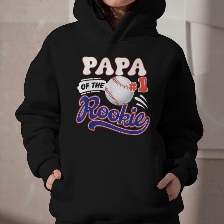 Papa Rookie Of Year 1st Birthday Baseball Theme Matching Graphic Youth Hoodie