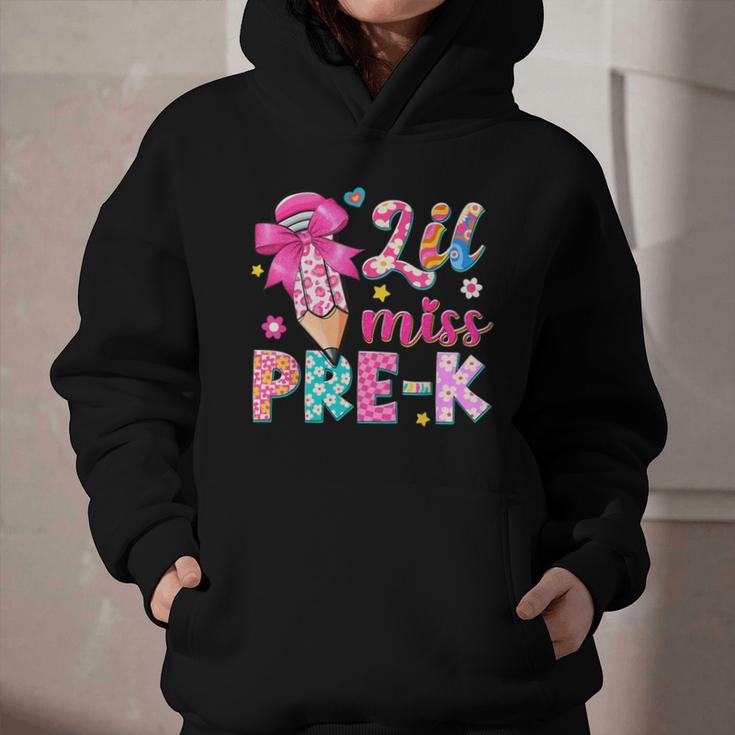 Pencil Bow Lil Miss Pre-K Pre-K Back To School Graphic Youth Hoodie Pencil Bow Lil Miss Pre-K Pre-K Back To School Graphic Youth Hoodie