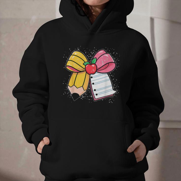 Pencil Coquette Bow Happy First Day Of School Back To School Graphic Youth Hoodie Pencil Coquette Bow Happy First Day Of School Back To School Graphic Youth Hoodie