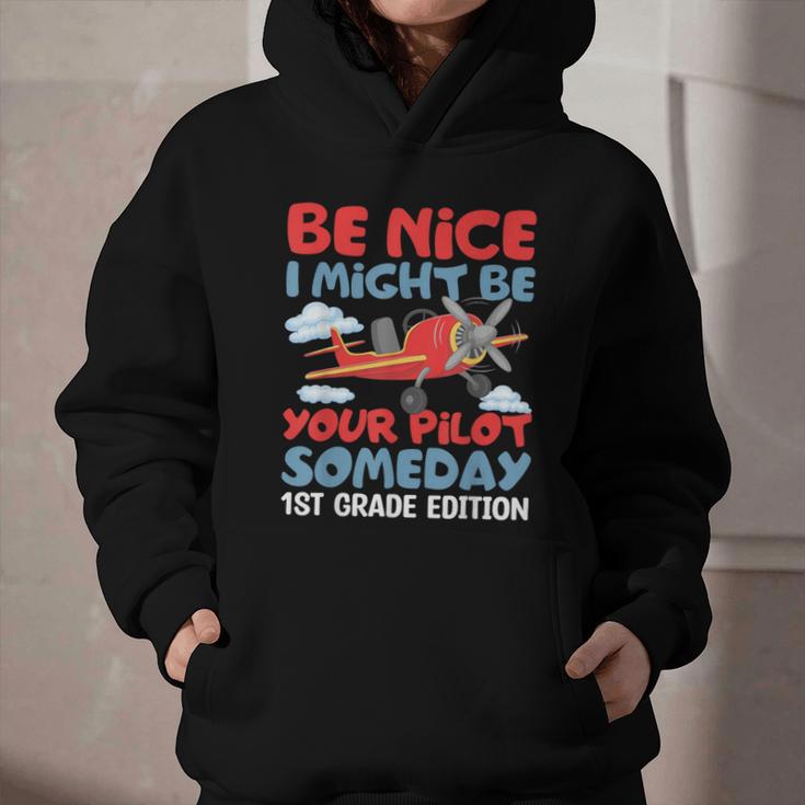I Might Be Your Pilot First Day Back To School 1st Grade Graphic Youth Hoodie