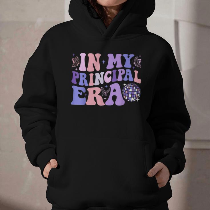 In My Principal Era Groovy School Principal Back To School Graphic Youth Hoodie