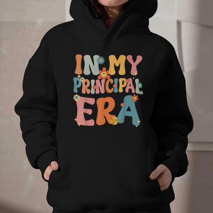 In My Principal Era Retro Groovy Back To School Principal Graphic Youth Hoodie