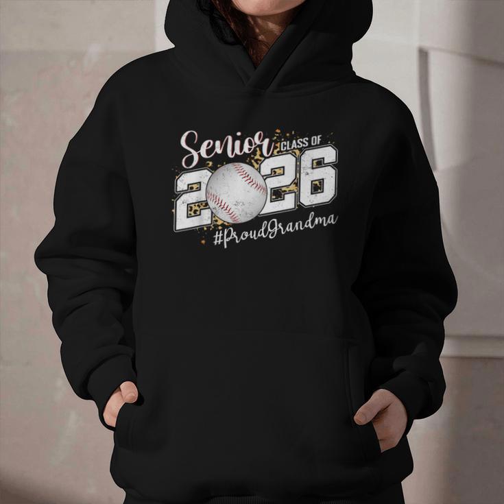 Proud Senior Grandma Class Of 2026 Baseball Graduate Leopard Graphic Youth Hoodie