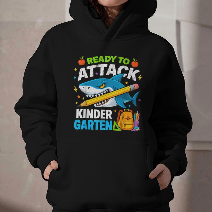 Ready To Attack Kindergarten Shark Back To School Kids Graphic Youth Hoodie Ready To Attack Kindergarten Shark Back To School Kids Graphic Youth Hoodie