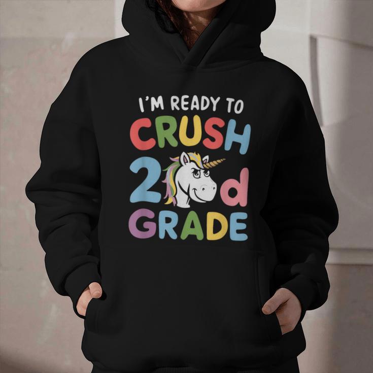 Im Ready To Crush 2nd Grade Boy Unicorn Back To School Graphic Youth Hoodie